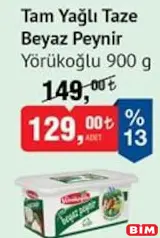 YÖRÜKOĞLU TAM YAĞLI TAZE BEYAZ PEYNİR 900 G